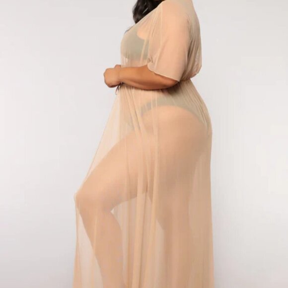 Mesh Cover Up Short Sleeve Tie Waist Maxi
New - Picture 7 of 9